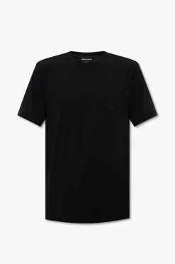 Giorgio Armani CZARNY T-shirt z logo