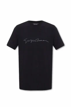 Giorgio Armani CZARNY T-shirt z logo