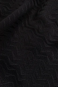 Giorgio Armani CZARNY Wełniany szal z logo