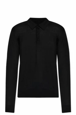 Giorgio Armani CZARNY Wełniany sweter