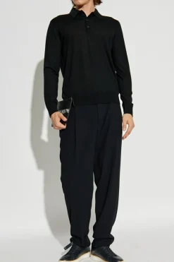 Giorgio Armani CZARNY Wełniany sweter