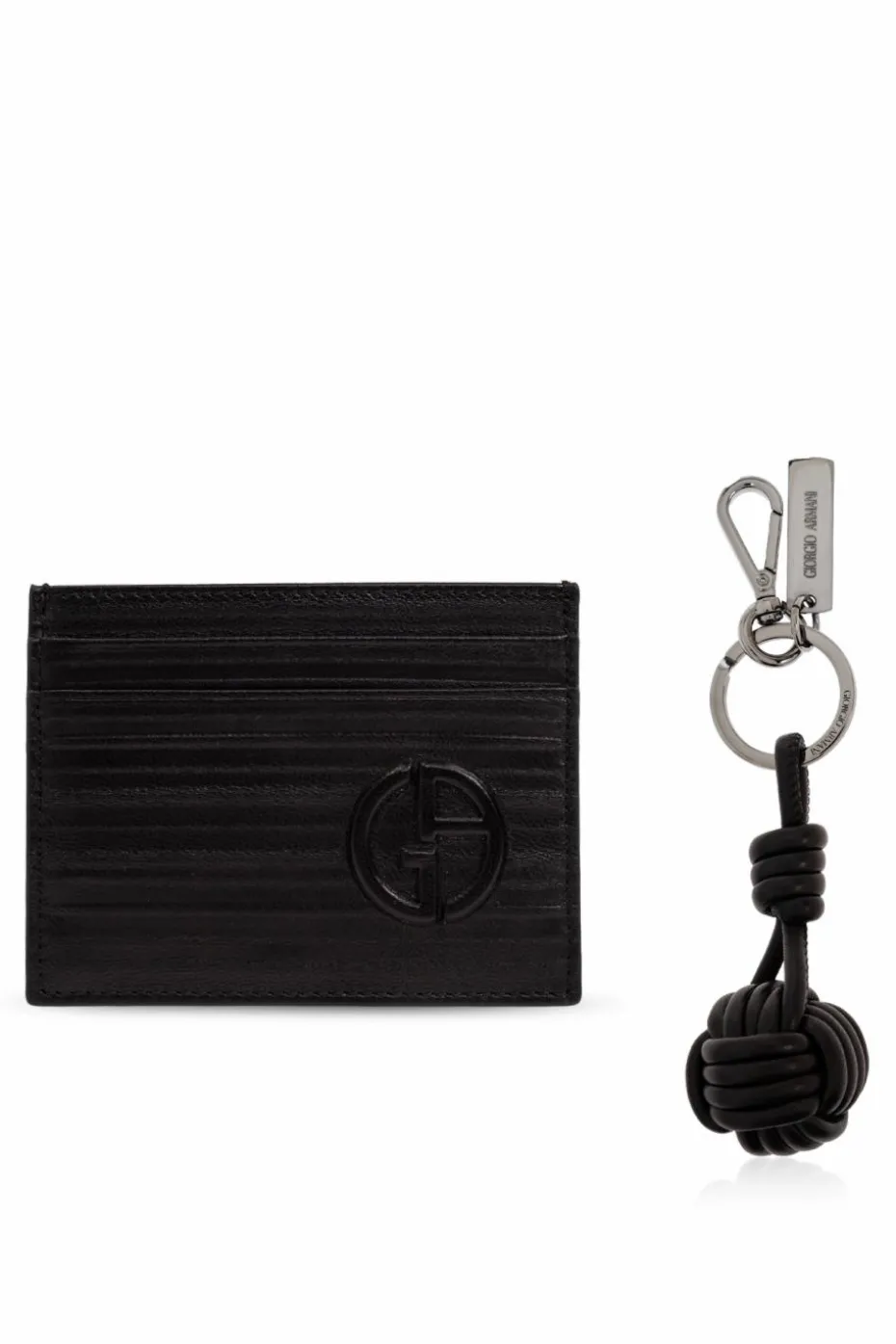 Giorgio Armani CZARNY Zestaw: etui na karty oraz brelok