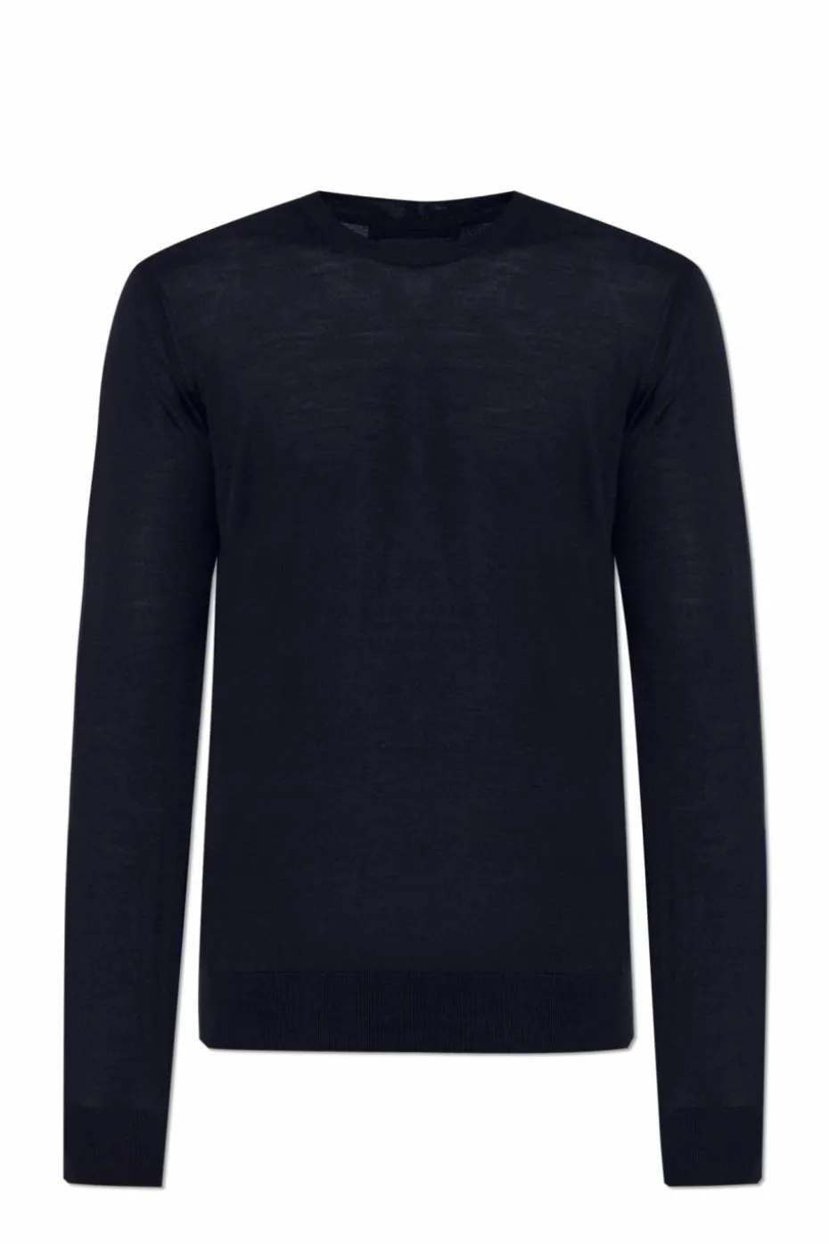 Giorgio Armani GRANATOWY Cienki wełniany sweter