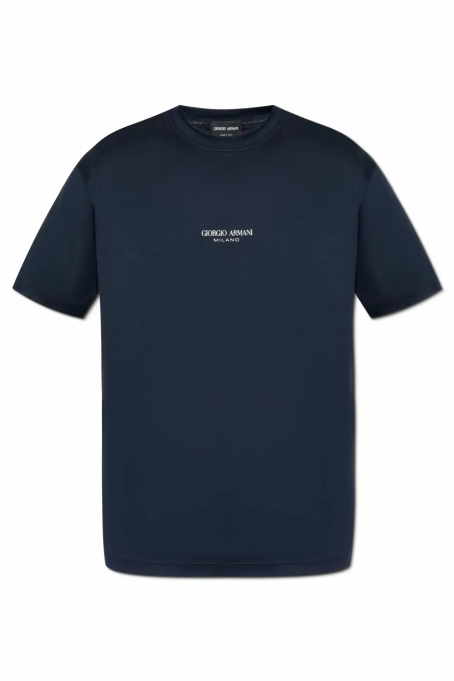Giorgio Armani GRANATOWY T-shirt z nadrukowanym logo