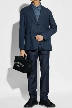 Giorgio Armani GRANATOWY Marynarka z otwartymi klapami
