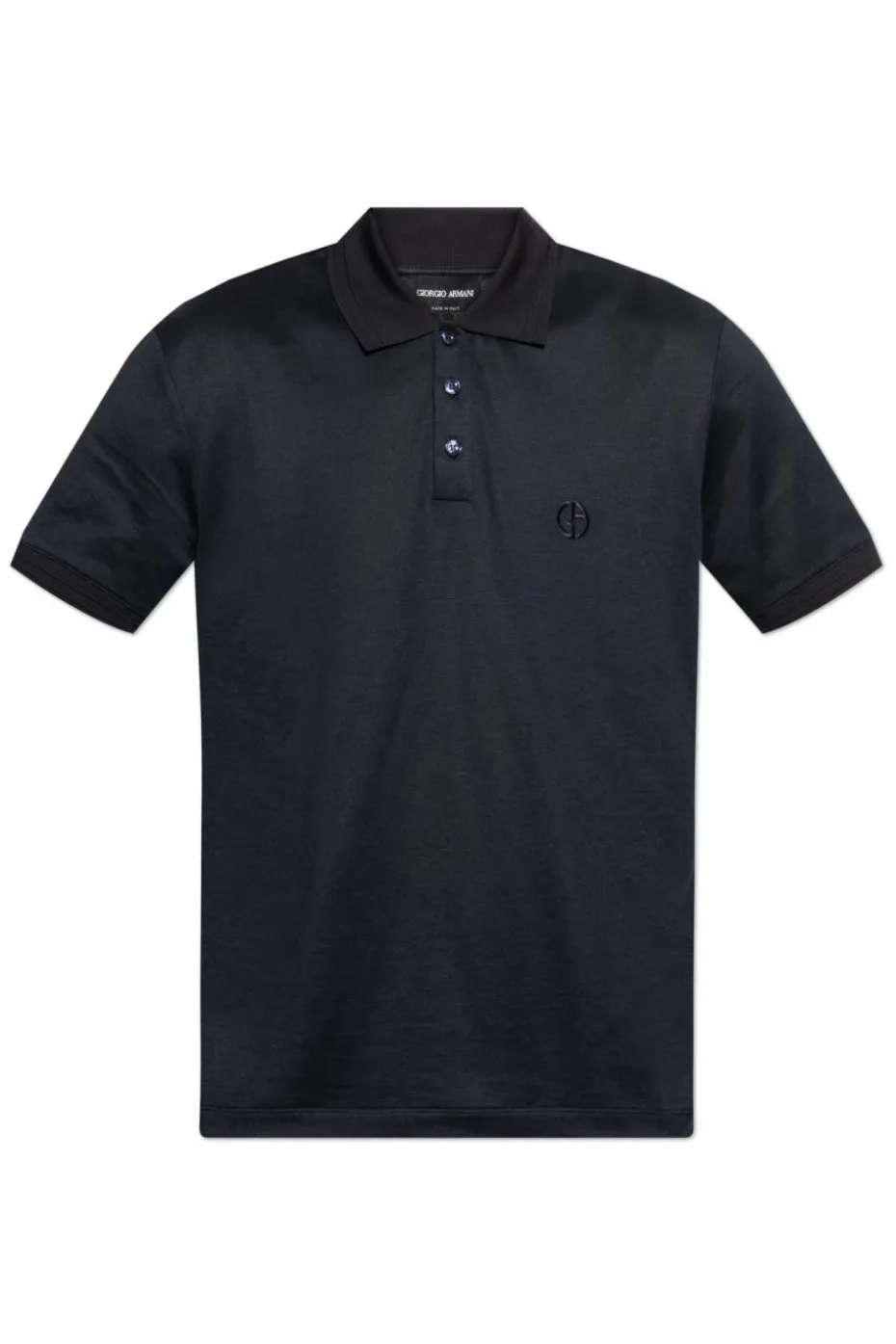 Giorgio Armani GRANATOWY Polo z wyszytym logo