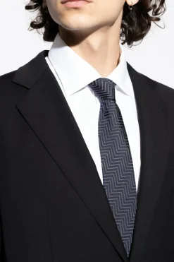 Giorgio Armani GRANATOWY Jedwabny krawat