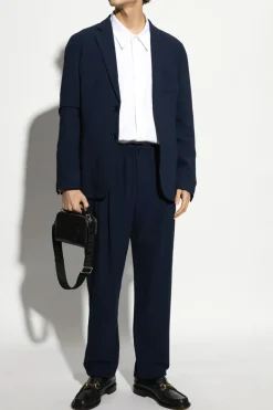 Giorgio Armani GRANATOWY Marynarka z otwartymi klapami