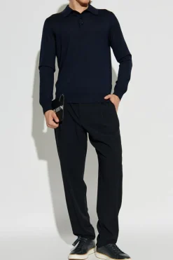 Giorgio Armani GRANATOWY Wełniany sweter