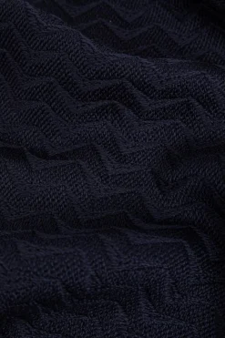Giorgio Armani GRANATOWY Wełniany szal z logo