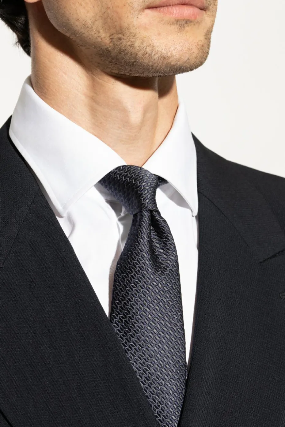 Giorgio Armani GRANATOWY Jedwabny krawat