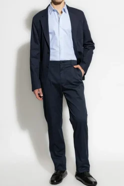 Giorgio Armani GRANATOWY Spodnie z kieszeniami