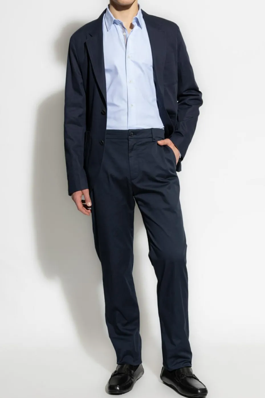 Giorgio Armani GRANATOWY Spodnie z kieszeniami