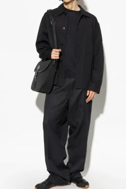 Giorgio Armani GRANATOWY Jedwabny sweter