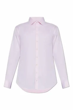 Giorgio Armani RÓŻOWY Bawełniana koszula