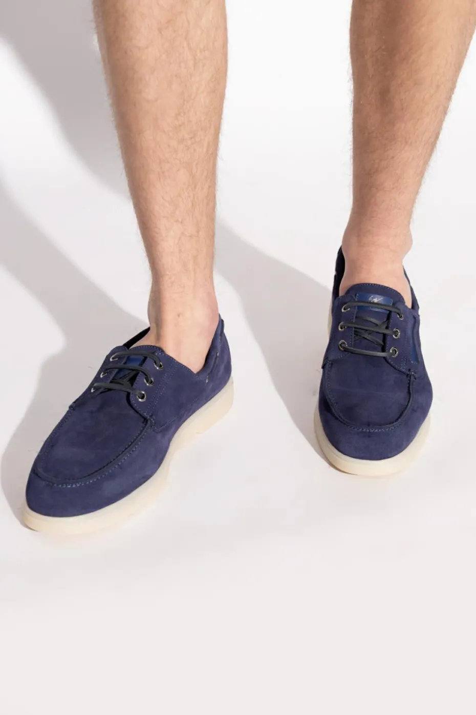 Giuseppe Zanotti GRANATOWY Skórzane buty