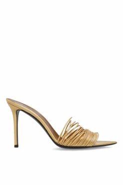 Giuseppe Zanotti ZŁOTY Klapki na obcasie `Intrigo`