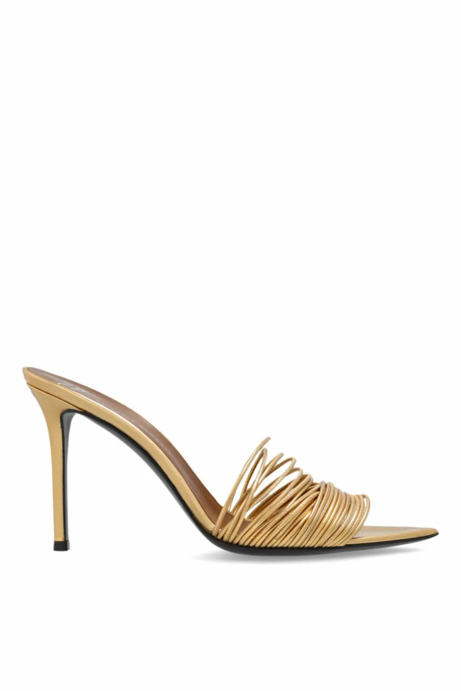 Giuseppe Zanotti ZŁOTY Klapki na obcasie `Intrigo`