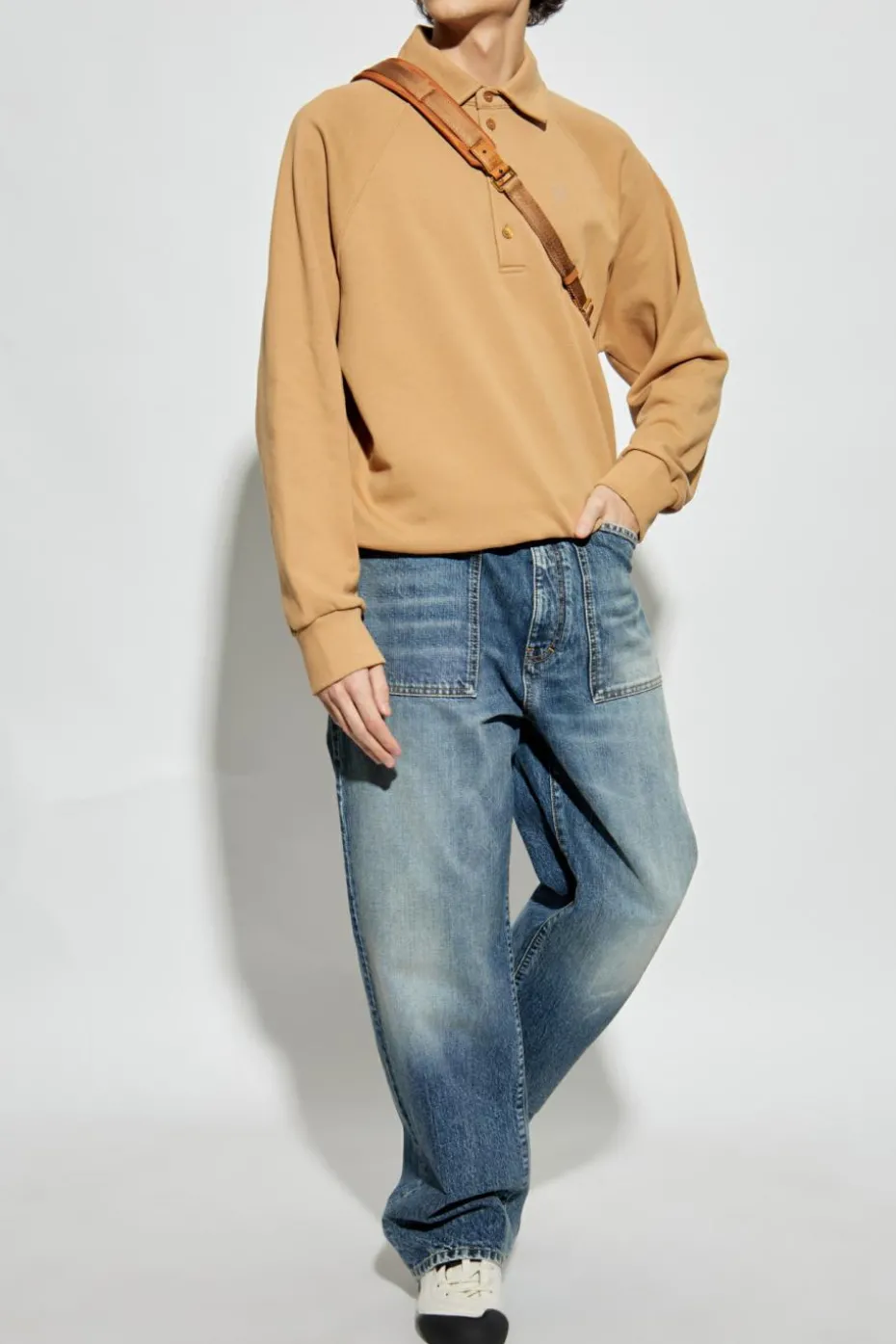 Givenchy beżowy Bluza polo z logo