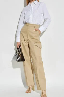Givenchy BIAŁY Bawełniana koszula z wyszytym logo