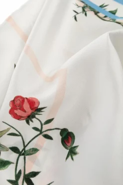 Givenchy BIAŁY Jedwabna chusta z motywem kwiatowym