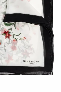 Givenchy BIAŁY Jedwabny szal
