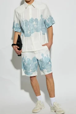 Givenchy BIAŁY Lniane szorty