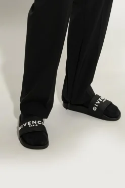 Givenchy CZARNY Klapki z logo