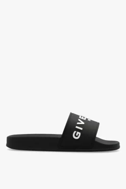 Givenchy CZARNY Klapki z logo