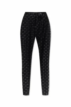Givenchy CZARNY Leginsy z monogramem o aksamitnym wykończeniu