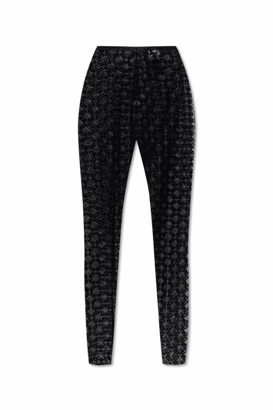 Givenchy CZARNY Leginsy z monogramem o aksamitnym wykończeniu