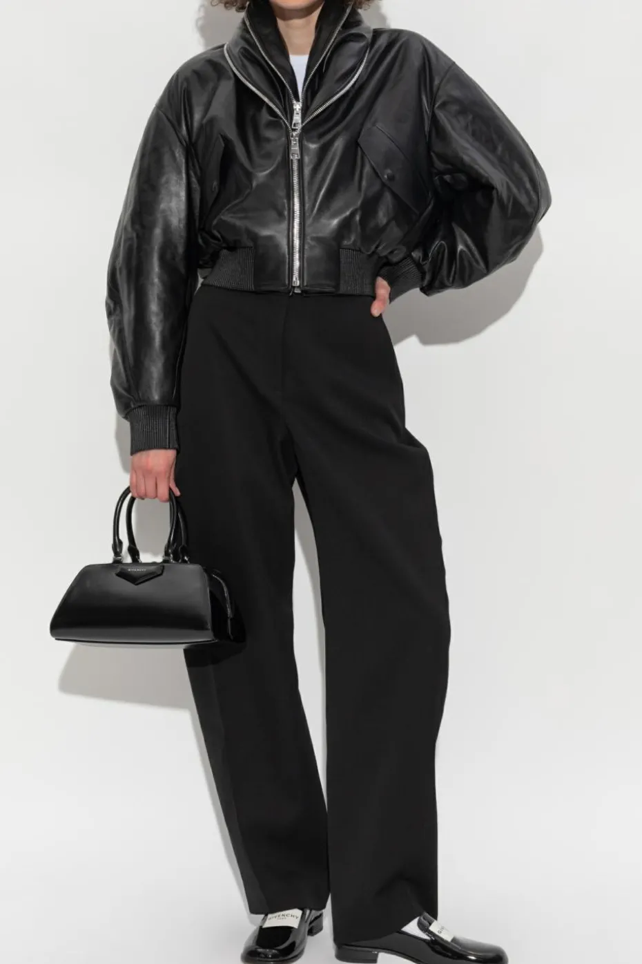 Givenchy CZARNY Skórzana kurtka