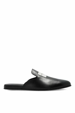Givenchy CZARNY Skórzane klapki