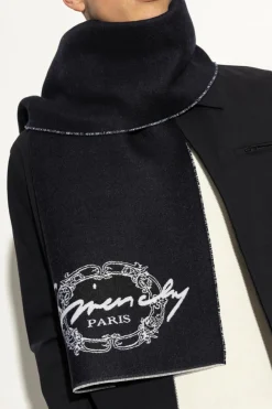 Givenchy CZARNY Szal z logo
