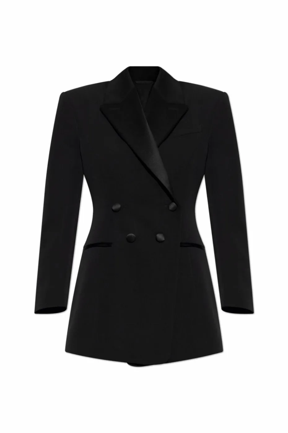 Givenchy CZARNY Taliowana dwurzędowa marynarka