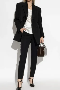 Givenchy CZARNY Taliowana dwurzędowa marynarka