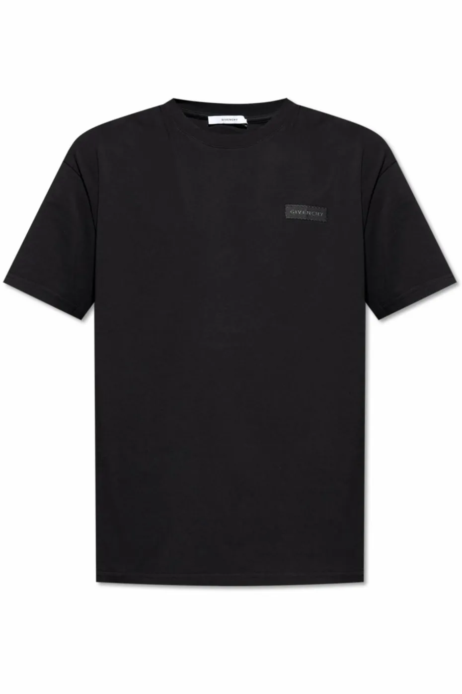 Givenchy CZARNY T-shirt z naszywką z logo