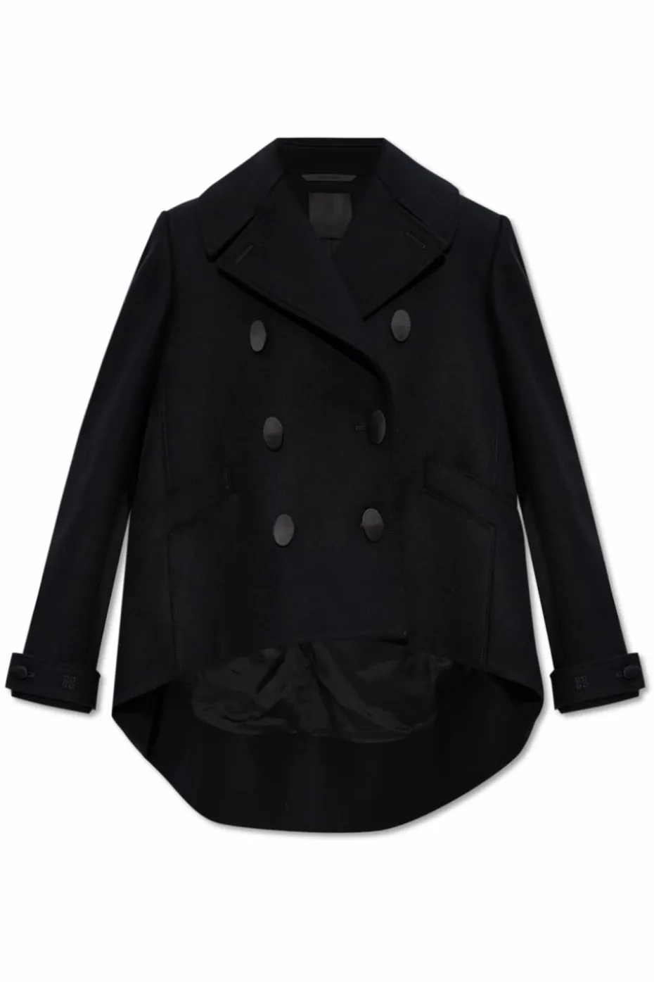 Givenchy CZARNY Wełniany płaszcz