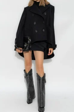 Givenchy CZARNY Wełniany płaszcz