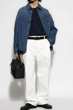 Givenchy GRANATOWY Jeansowa koszula z kieszenią