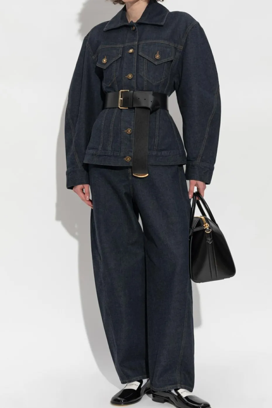 Givenchy GRANATOWY Jeansy typu `balloon`