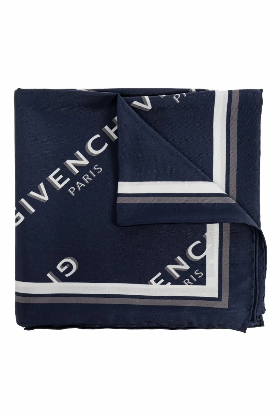 Givenchy GRANATOWY Jedwabna chusta z monogramem