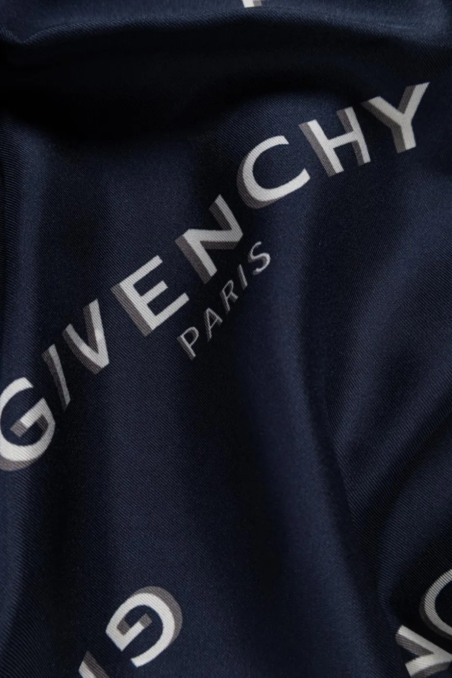 Givenchy GRANATOWY Jedwabna chusta z monogramem