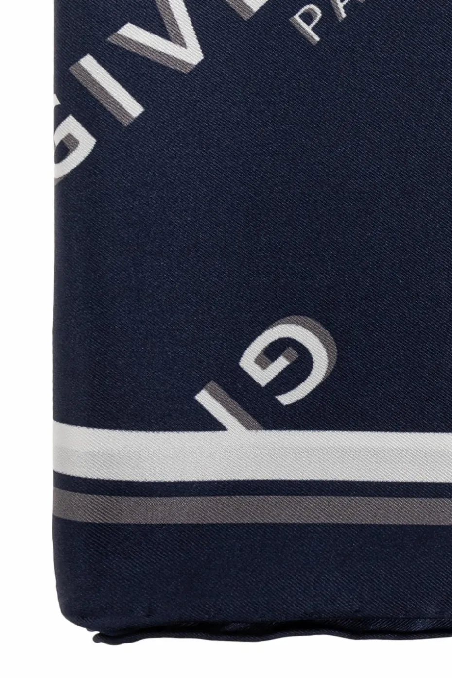 Givenchy GRANATOWY Jedwabna chusta z monogramem