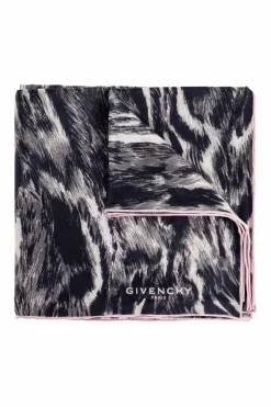 Givenchy GRANATOWY Jedwabny chusta