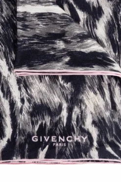 Givenchy GRANATOWY Jedwabny chusta