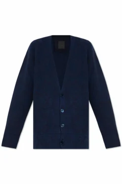 Givenchy GRANATOWY Kardigan z logo