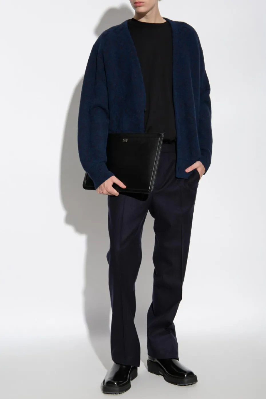 Givenchy GRANATOWY Kardigan z logo