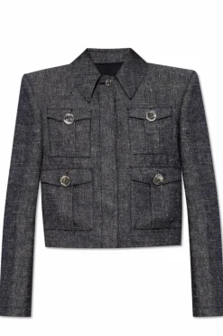Givenchy GRANATOWY Kurtka z kieszeniami