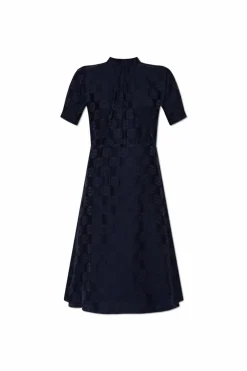 Givenchy GRANATOWY Sukienka ze stójką